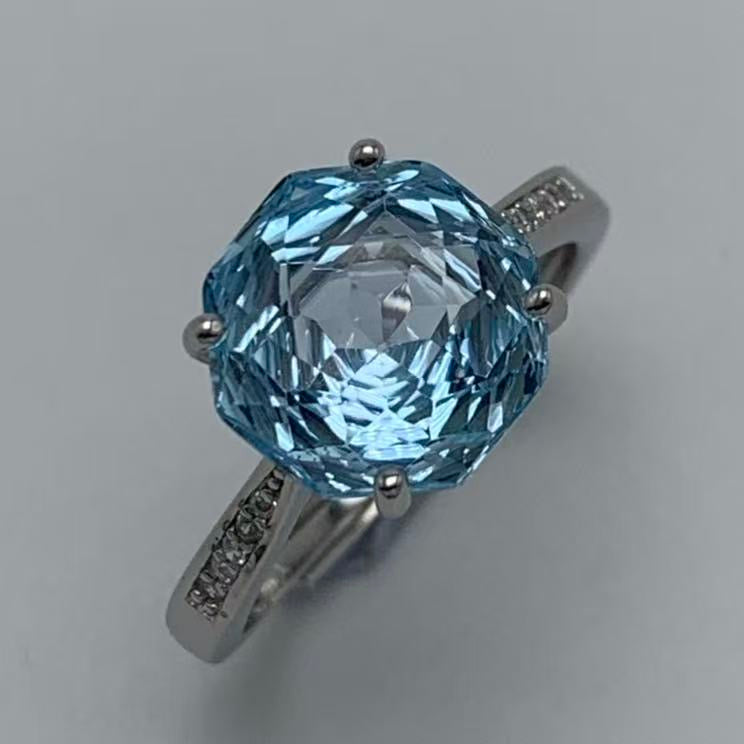 Rose Cut Crystal Ring | Silver Plated Statement Ring