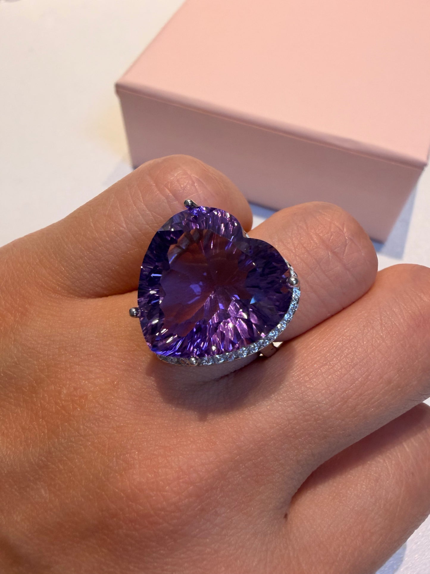 Amethyst Heart Ring