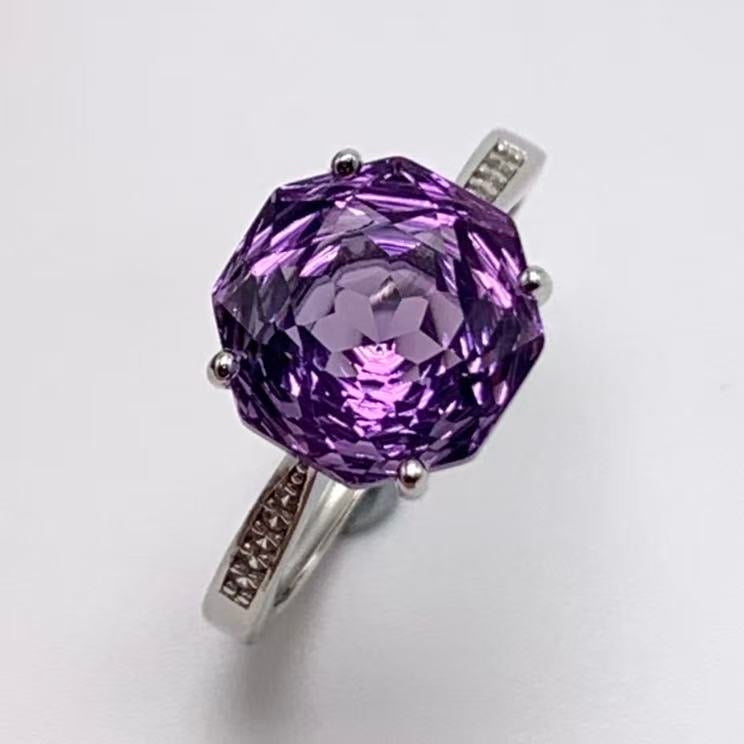 Rose Cut Crystal Ring | Silver Plated Statement Ring