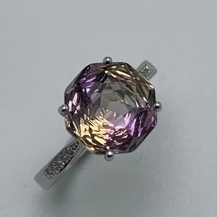 Rose Cut Crystal Ring | Silver Plated Statement Ring