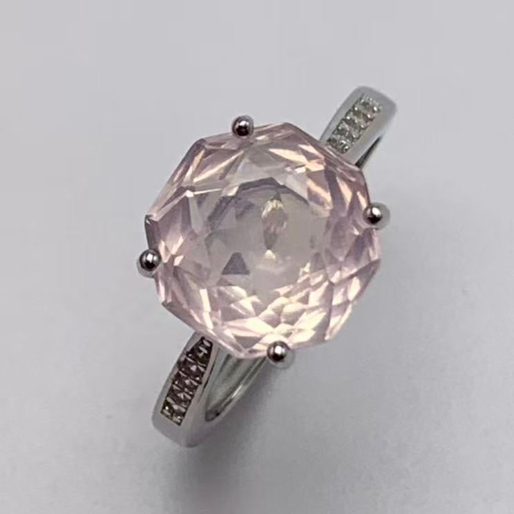 Rose Cut Crystal Ring | Silver Plated Statement Ring