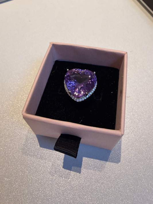 Amethyst Heart Ring
