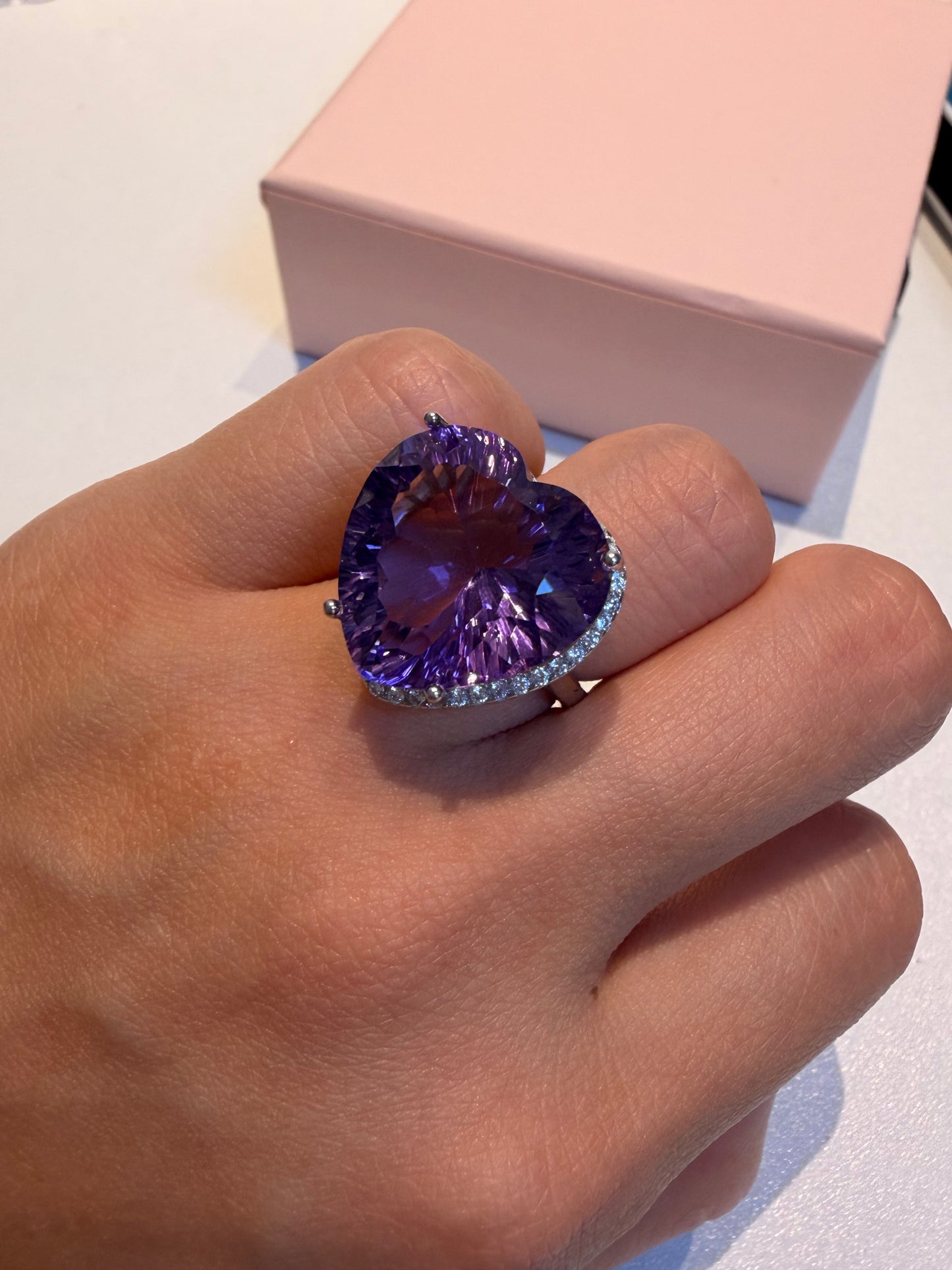 Amethyst Heart Ring