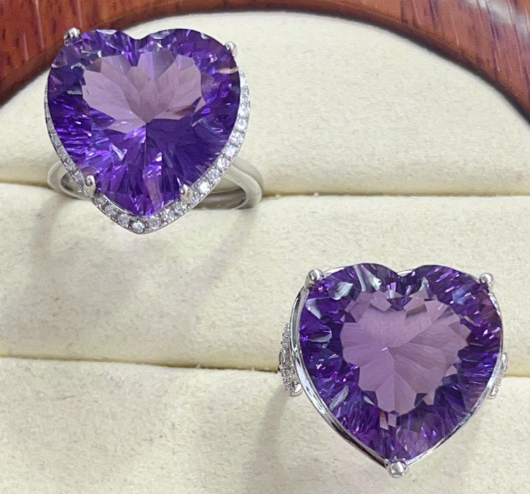 Amethyst Heart Ring