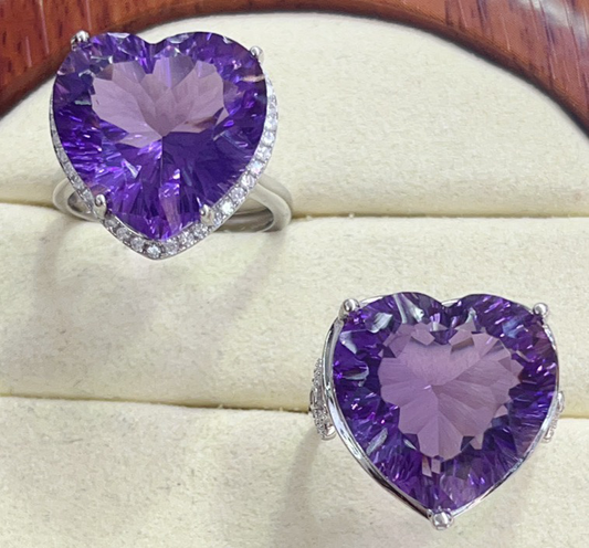 Amethyst Heart Ring