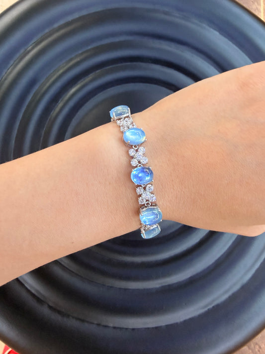 Aquamarine Bracelet Collection, 925 Sterling Silver, 3 Styles to Choose From