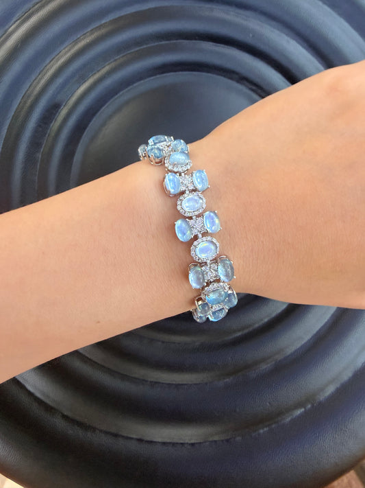 Aquamarine Bracelet Collection, 925 Sterling Silver, 3 Styles to Choose From